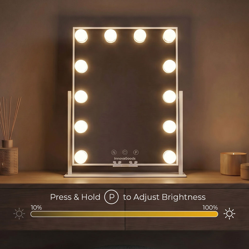 Espejo Hollywood con 12 Luces LED